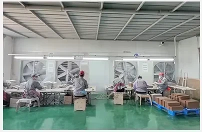 Workers processing wooden products