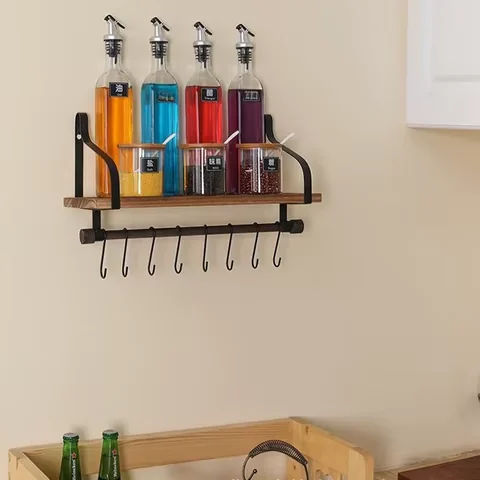 Rustic Wooden Floating Wall Shelf