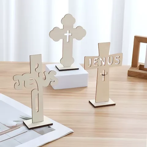Minimalist Wooden Cross Ornament